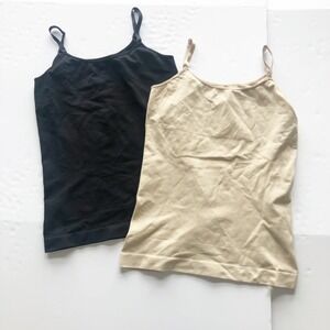 Shapermint Essentials 2PK Seamless Camisole Tank Top Black Beige 2XL Plus Size